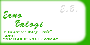 erno balogi business card